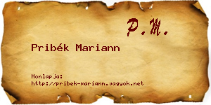 Pribék Mariann névjegykártya