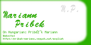 mariann pribek business card